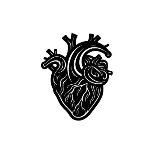 Anatomical Flroal Heart Silhouette SVG Design | SVG Files for Cricut & Print