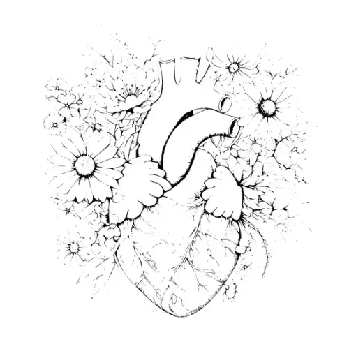 Anatomical Flroal Heart Silhouette SVG Design | SVG Files for Cricut & Print