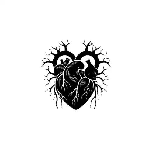 Anatomical Flroal Heart Silhouette SVG Design | SVG Files for Cricut & Print