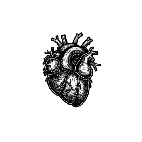 Anatomical Flroal Heart Silhouette SVG Design | SVG Files for Cricut & Print