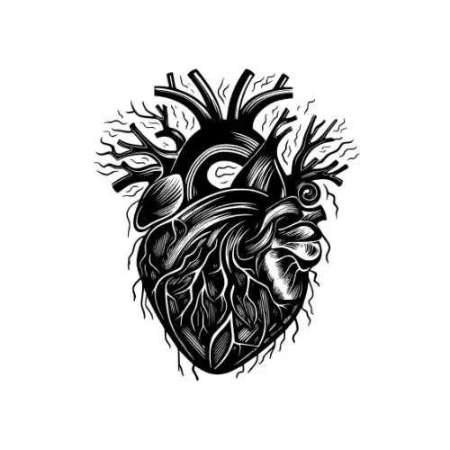 Anatomical Flroal Heart Silhouette SVG Design | SVG Files for Cricut & Print