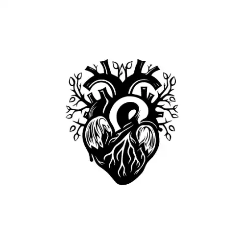 Anatomical Flroal Heart Silhouette SVG Design | SVG Files for Cricut & Print