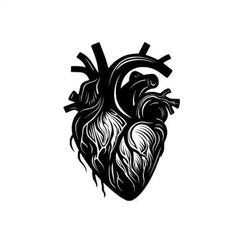 Anatomical Flroal Heart Silhouette SVG Design | SVG Files for Cricut & Print