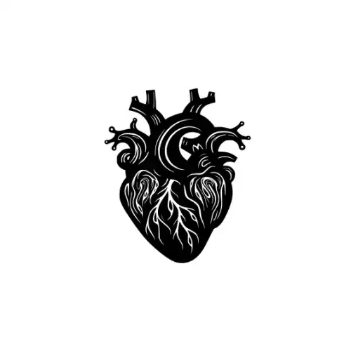 Anatomical Flroal Heart Silhouette SVG Design | SVG Files for Cricut & Print