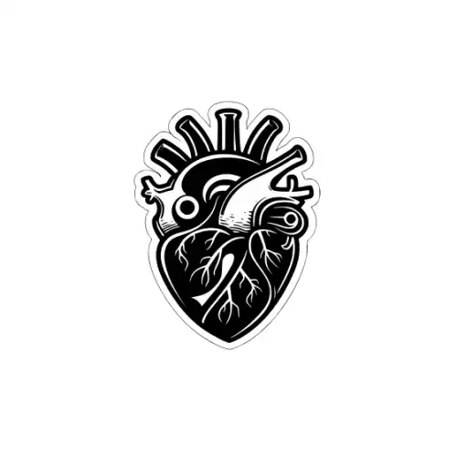 Anatomical Flroal Heart Silhouette SVG Design | SVG Files for Cricut & Print