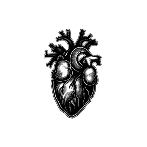 Anatomical Flroal Heart Silhouette SVG Design | SVG Files for Cricut & Print