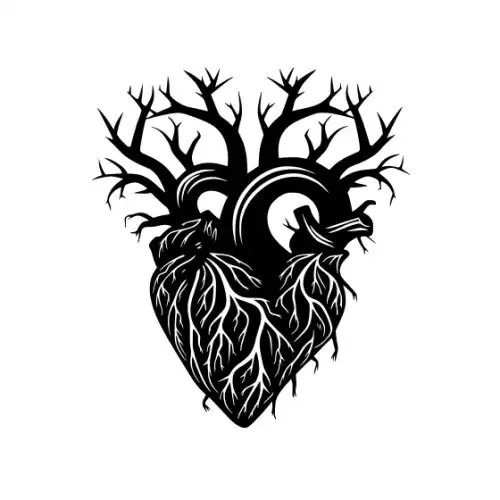 Anatomical Flroal Heart Silhouette SVG Design | SVG Files for Cricut & Print