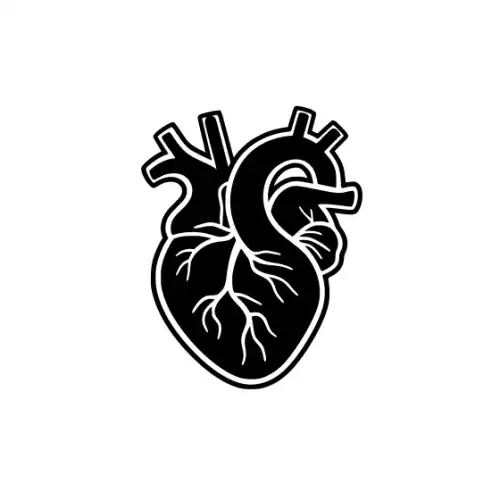 Anatomical Flroal Heart Silhouette SVG Design | SVG Files for Cricut & Print