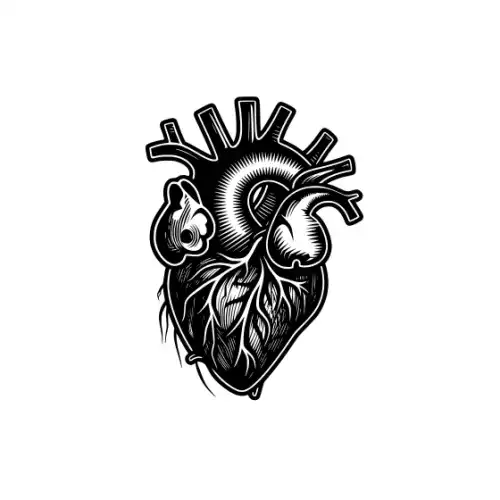 Anatomical Flroal Heart Silhouette SVG Design | SVG Files for Cricut & Print