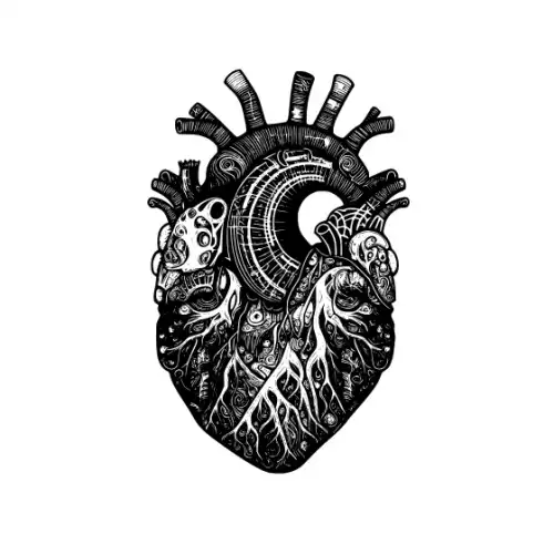 Anatomical Flroal Heart Silhouette SVG Design | SVG Files for Cricut & Print