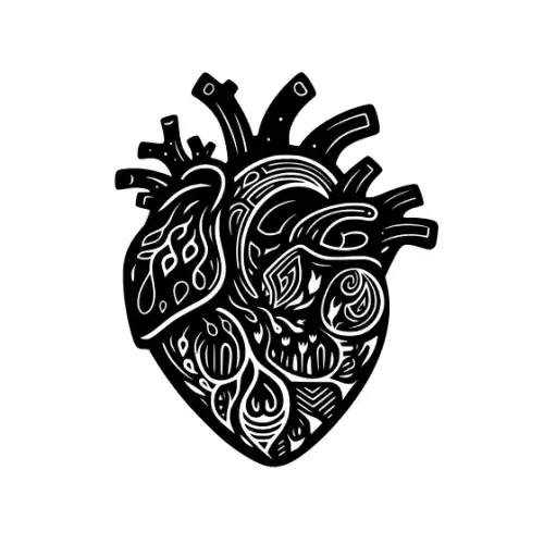 Anatomical Flroal Heart Silhouette SVG Design | SVG Files for Cricut & Print