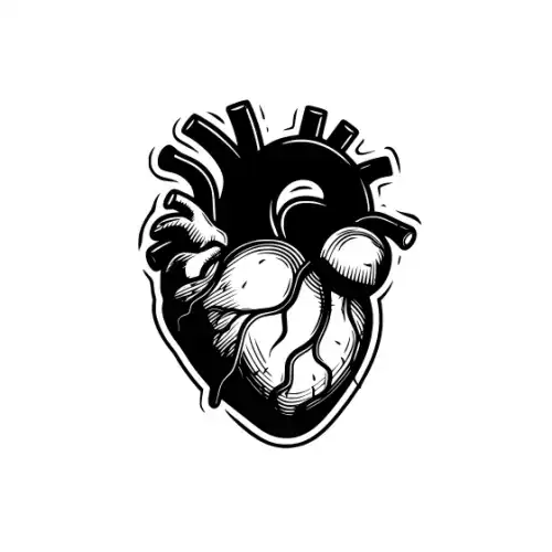 Anatomical Flroal Heart Silhouette SVG Design | SVG Files for Cricut & Print
