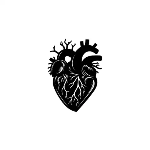 Anatomical Flroal Heart Silhouette SVG Design | SVG Files for Cricut & Print