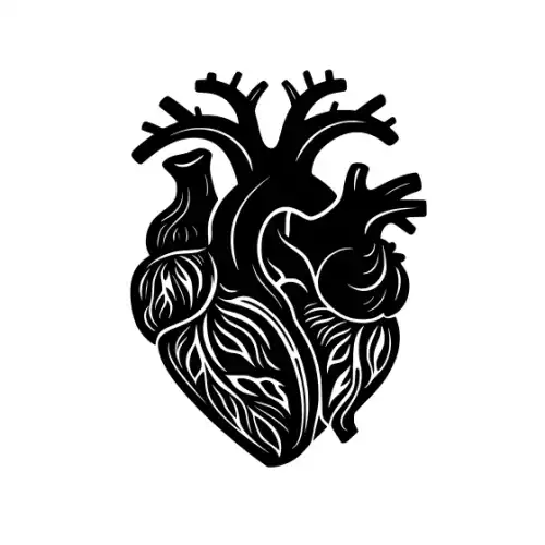 Anatomical Flroal Heart Silhouette SVG Design | SVG Files for Cricut & Print
