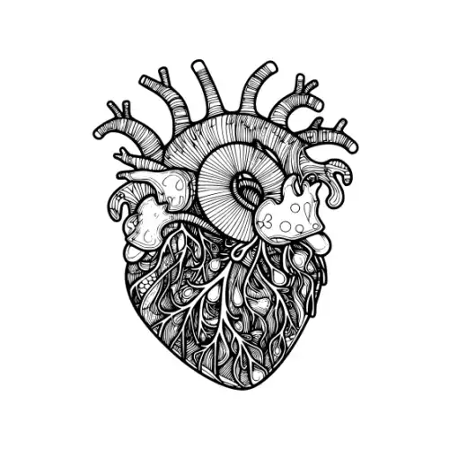 Anatomical Flroal Heart Silhouette SVG Design | SVG Files for Cricut & Print