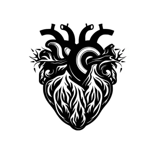 Anatomical Flroal Heart Silhouette SVG Design | SVG Files for Cricut & Print