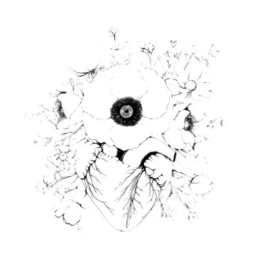 Anatomical Flroal Heart Silhouette SVG Design | SVG Files for Cricut & Print