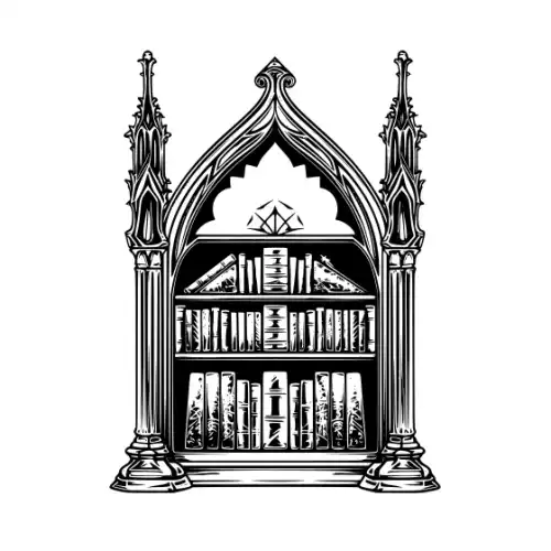 Ancient Book Shelf Silhouette SVG Design | SVG Files for Cricut & Print