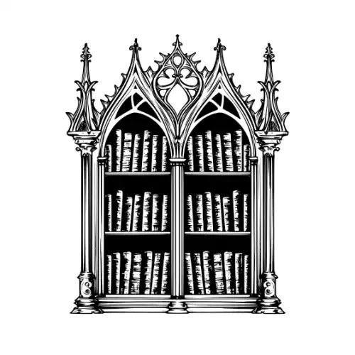 Ancient Book Shelf Silhouette SVG Design | SVG Files for Cricut & Print