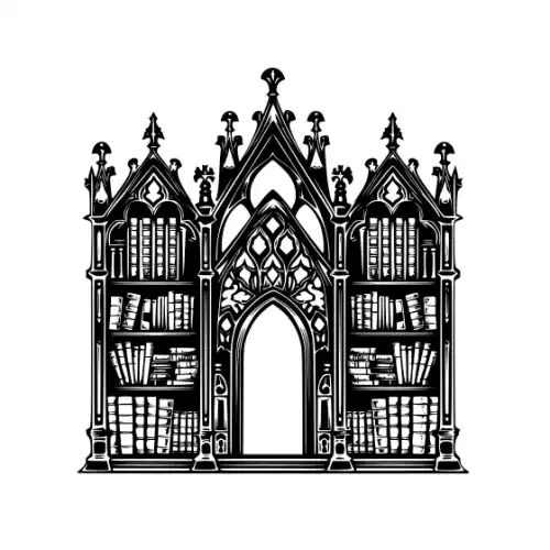 Ancient Book Shelf Silhouette SVG Design | SVG Files for Cricut & Print