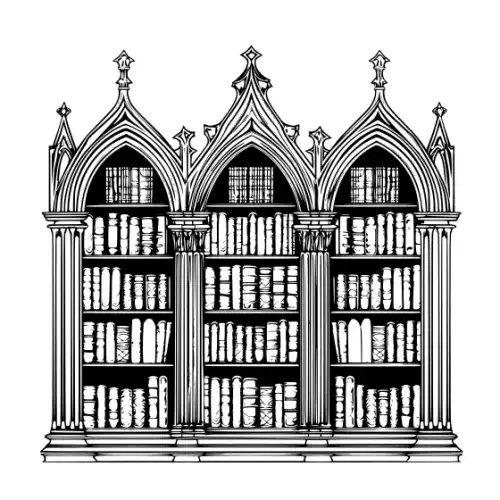 Ancient Book Shelf Silhouette SVG Design | SVG Files for Cricut & Print