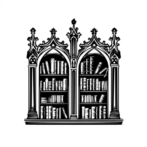 Ancient Book Shelf Silhouette SVG Design | SVG Files for Cricut & Print