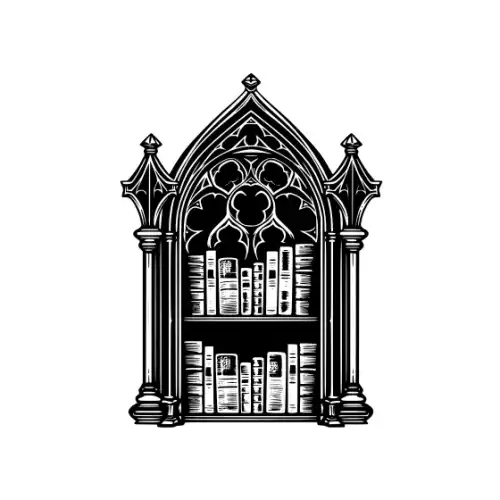 Ancient Book Shelf Silhouette SVG Design | SVG Files for Cricut & Print