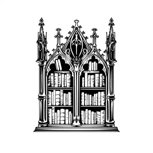 Ancient Book Shelf Silhouette SVG Design | SVG Files for Cricut & Print