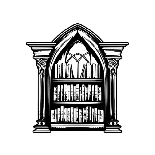 Ancient Book Shelf Silhouette SVG Design | SVG Files for Cricut & Print