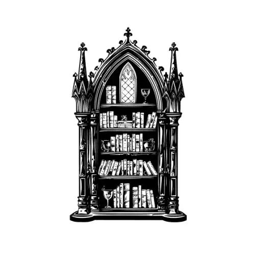 Ancient Book Shelf Silhouette SVG Design | SVG Files for Cricut & Print