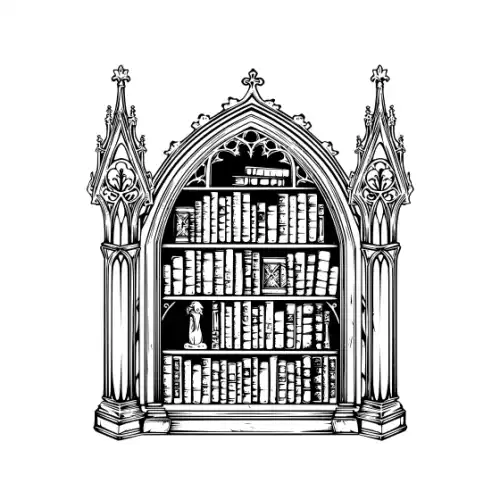 Ancient Book Shelf Silhouette SVG Design | SVG Files for Cricut & Print