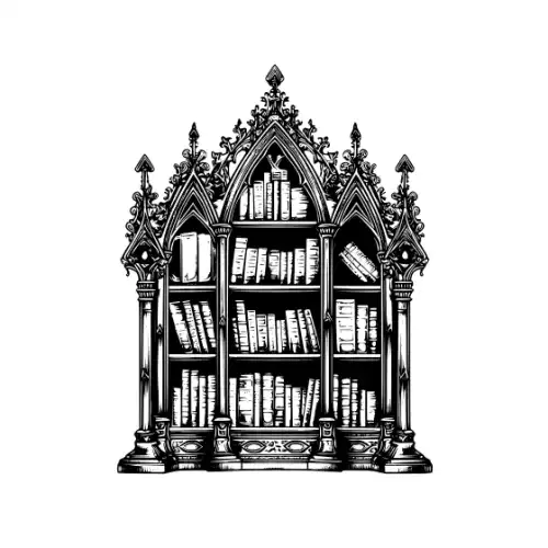 Ancient Book Shelf Silhouette SVG Design | SVG Files for Cricut & Print