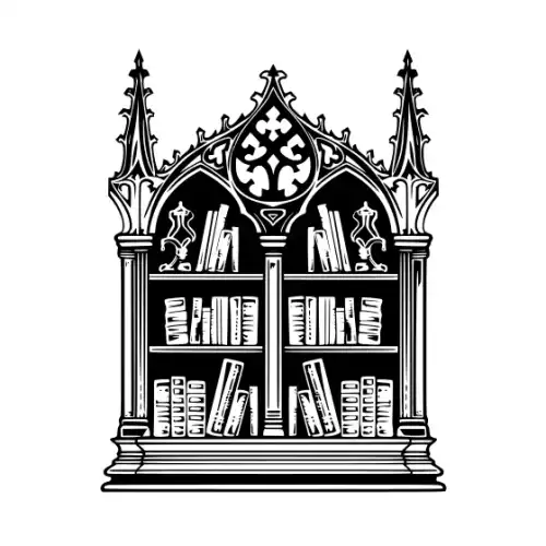 Ancient Book Shelf Silhouette SVG Design | SVG Files for Cricut & Print