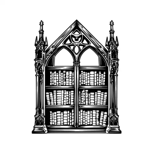 Ancient Book Shelf Silhouette SVG Design | SVG Files for Cricut & Print