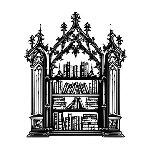 Ancient Book Shelf Silhouette SVG Design | SVG Files for Cricut & Print