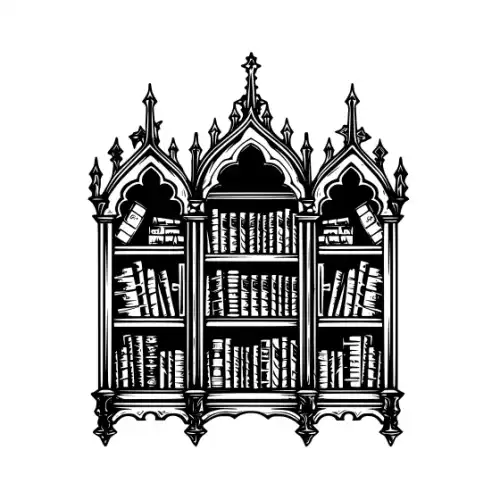 Ancient Book Shelf Silhouette SVG Design | SVG Files for Cricut & Print