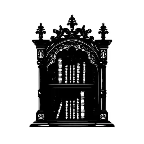Ancient Book Shelf Silhouette SVG Design | SVG Files for Cricut & Print