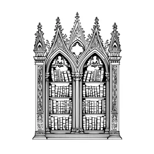 Ancient Book Shelf Silhouette SVG Design | SVG Files for Cricut & Print