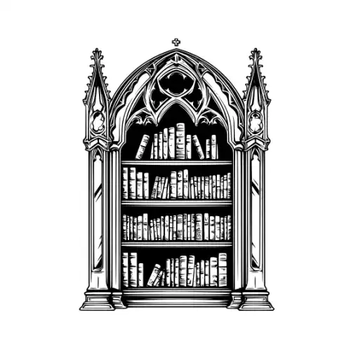 Ancient Book Shelf Silhouette SVG Design | SVG Files for Cricut & Print