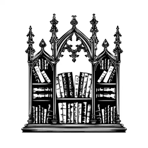 Ancient Book Shelf Silhouette SVG Design | SVG Files for Cricut & Print