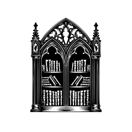 Ancient Book Shelf Silhouette SVG Design | SVG Files for Cricut & Print