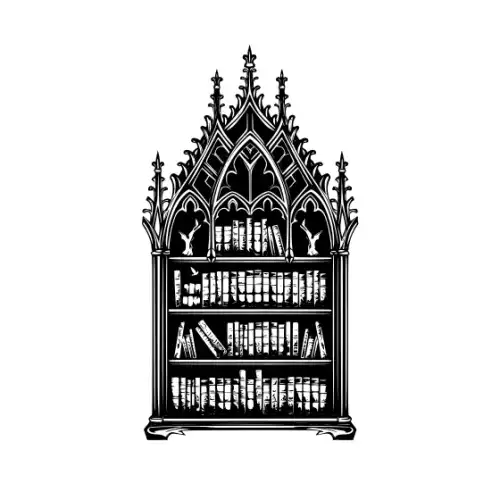 Ancient Book Shelf Silhouette SVG Design | SVG Files for Cricut & Print