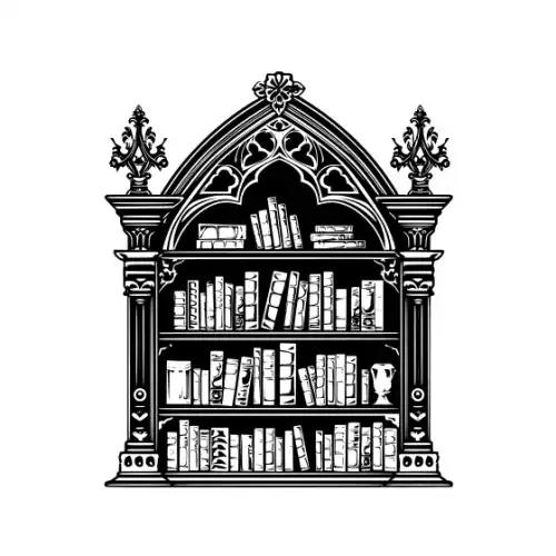 Ancient Book Shelf Silhouette SVG Design | SVG Files for Cricut & Print
