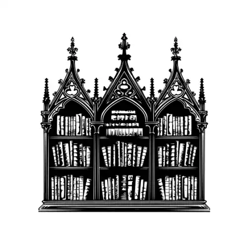 Ancient Book Shelf Silhouette SVG Design | SVG Files for Cricut & Print