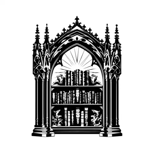 Ancient Book Shelf Silhouette SVG Design | SVG Files for Cricut & Print