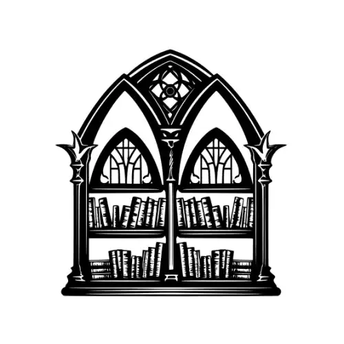 Ancient Book Shelf Silhouette SVG Design | SVG Files for Cricut & Print