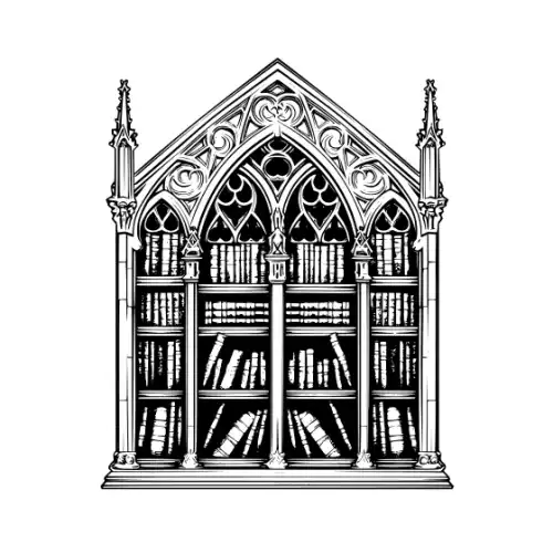 Ancient Book Shelf Silhouette SVG Design | SVG Files for Cricut & Print