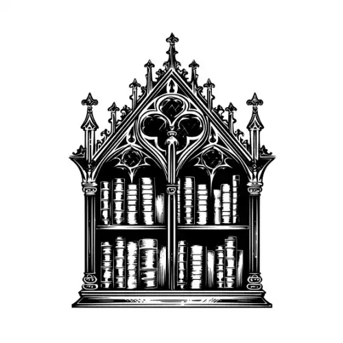 Ancient Book Shelf Silhouette SVG Design | SVG Files for Cricut & Print