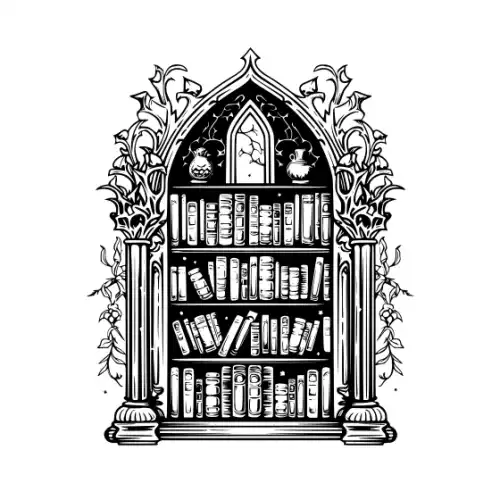 Ancient Book Shelf Silhouette SVG Design | SVG Files for Cricut & Print
