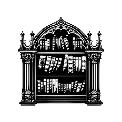 Ancient Book Shelf Silhouette SVG Design | SVG Files for Cricut & Print